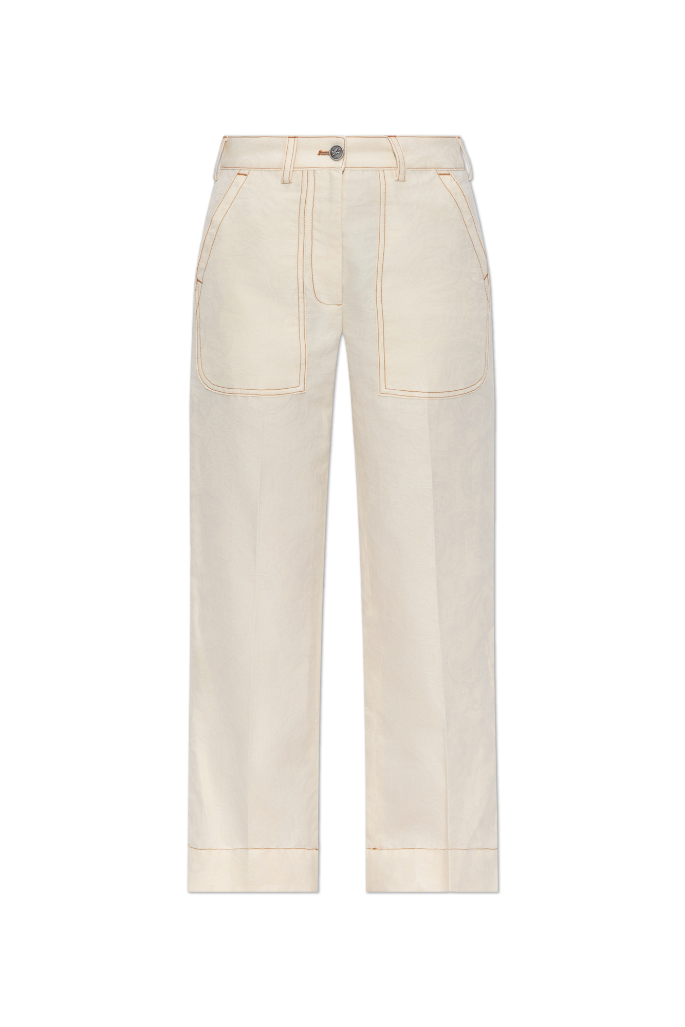 Cream Trousers with contrasting stitching Etro - Vitkac AS